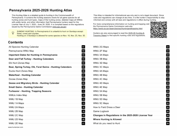 Pennsylvania 2025-2026 Hunting Atlas (Print Edition) (Pre-order) - Image 6