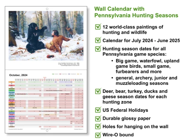 Pennsylvania 2024-2025 Hunting Wall Calendar - Image 7