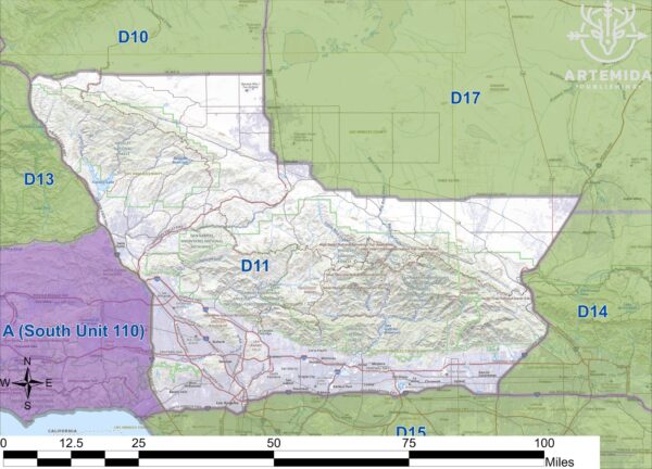 California USGS Topo Maps for each Deer Hunting Zone (Digital)