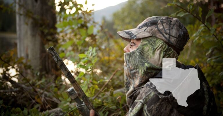 Man in camp turkey hunting