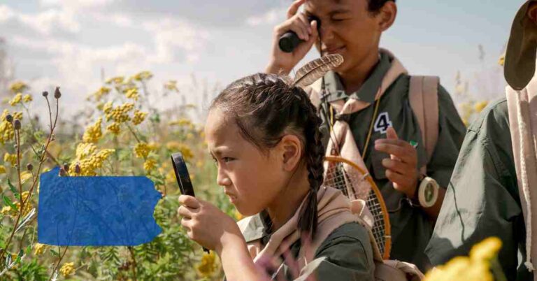 Kids exploring nature